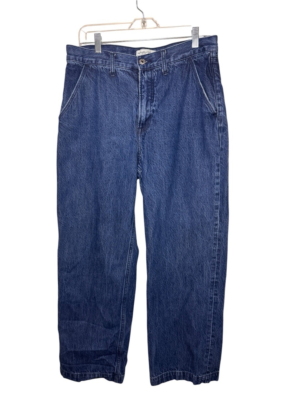 Abercrombie & Fitch the Loose High-Rise Straight Jeans Blue Medium Wash 29S